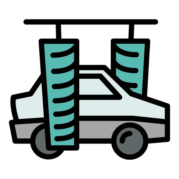 Automatische auto wassen pictogram, omtrek stijl — Stockvector