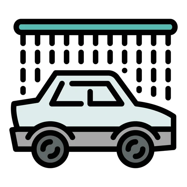 Icono de lavado de coche de ciudad, estilo de esquema — Vector de stock