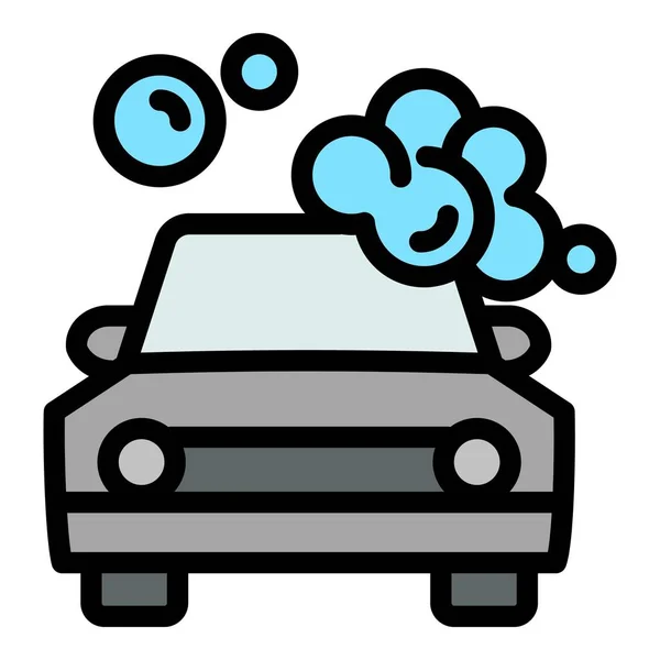 Bublina pěna mytí aut ikona, obrys styl — Stockový vektor