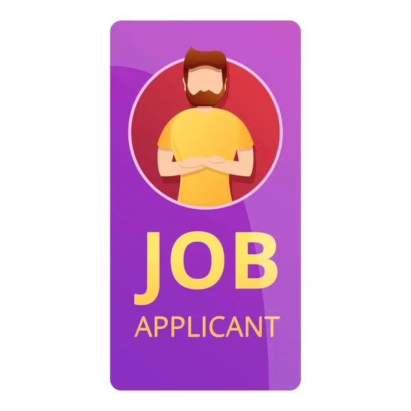 Icono de solicitante de empleo, estilo de dibujos animados — Vector de stock