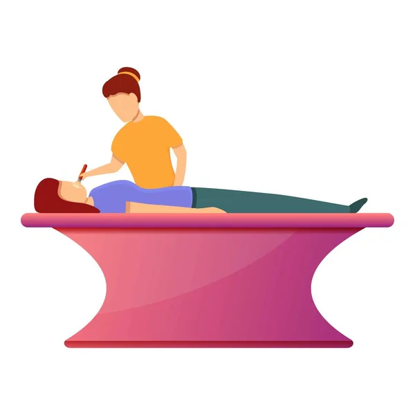 Beautician face massage icon, cartoon style — Stockový vektor