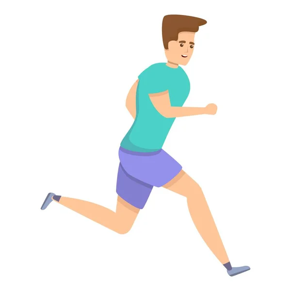 Running-Boy-Ikone im Cartoon-Stil — Stockvektor