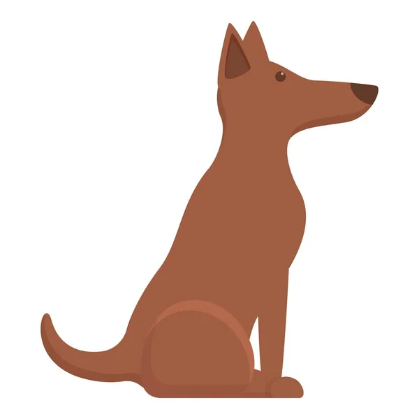 Siéntese icono del perro comando, estilo de dibujos animados — Vector de stock