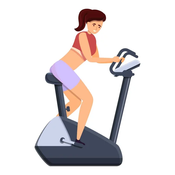 Stationary exercise bike icon, cartoon style — Stock Vector