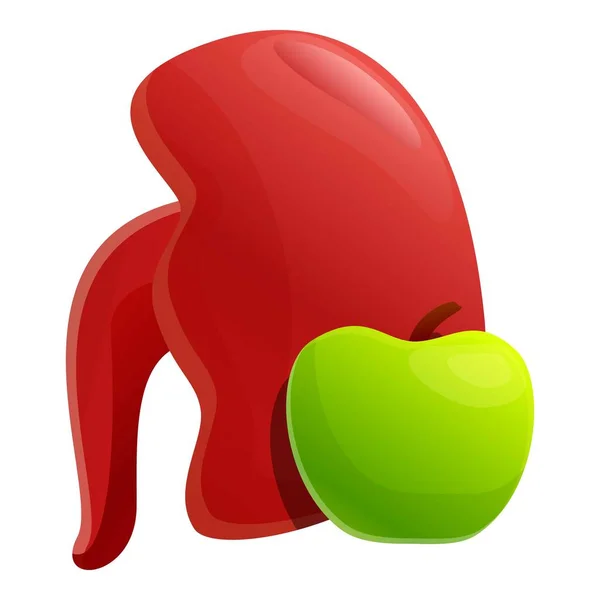 Урология зеленый яблоко икона, мультяшный стиль — стоковый вектор