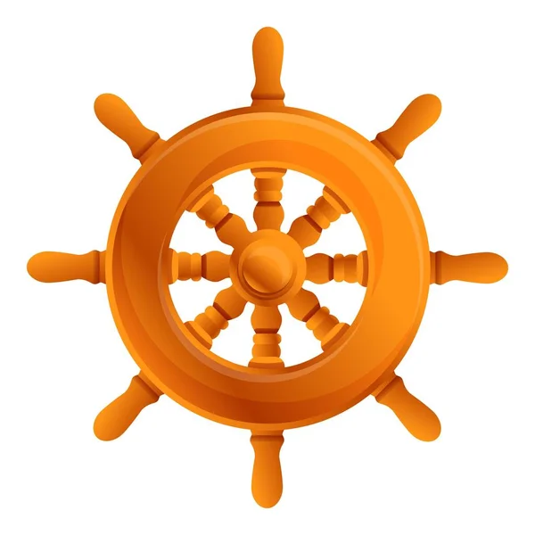 Icône de roue de navire, style dessin animé — Image vectorielle