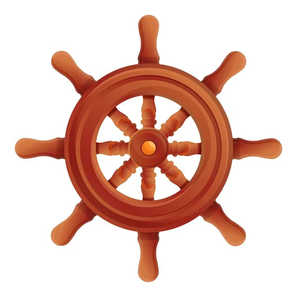 Barco icono de la rueda del barco, estilo de dibujos animados — Archivo Imágenes Vectoriales