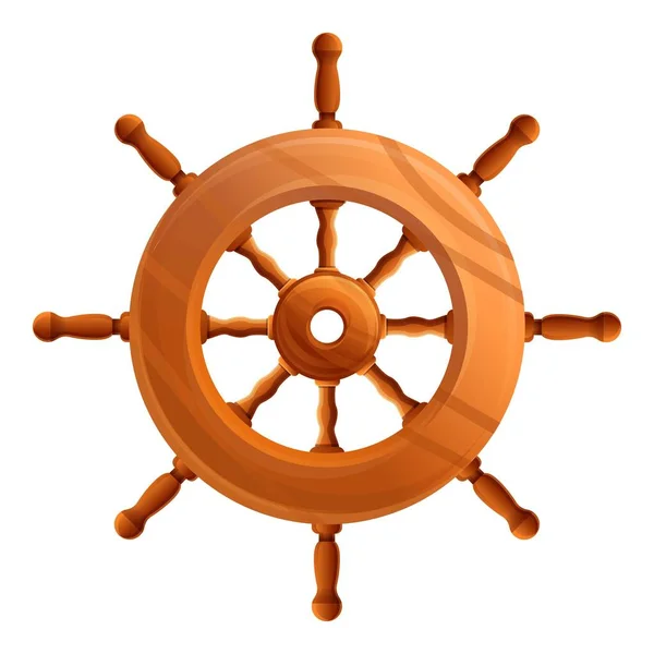 Velero icono de la rueda del barco, estilo de dibujos animados — Archivo Imágenes Vectoriales