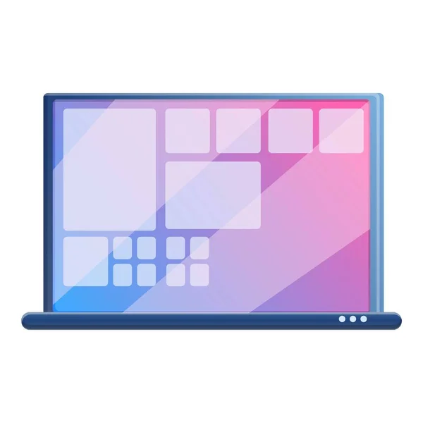 Modern laptop icon, cartoon style — Stock Vector