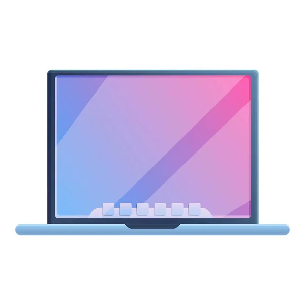Dünne Laptop-Ikone, Cartoon-Stil — Stockvektor