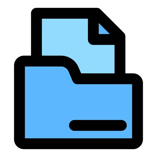 Icône de dossier de fichier d'ordinateur, style de contour — Image vectorielle