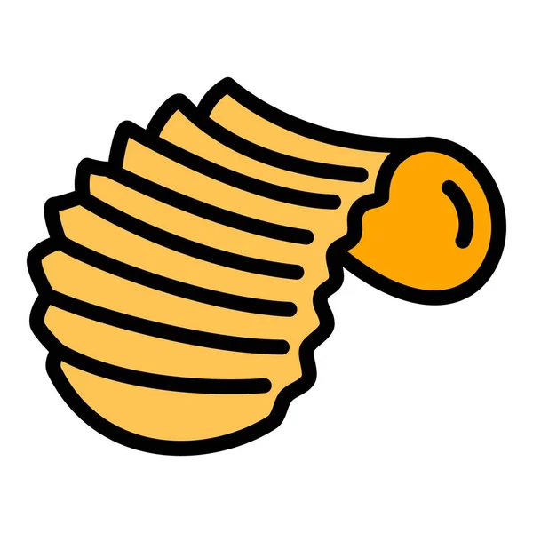 Icono de chips de comida, estilo de esquema — Vector de stock