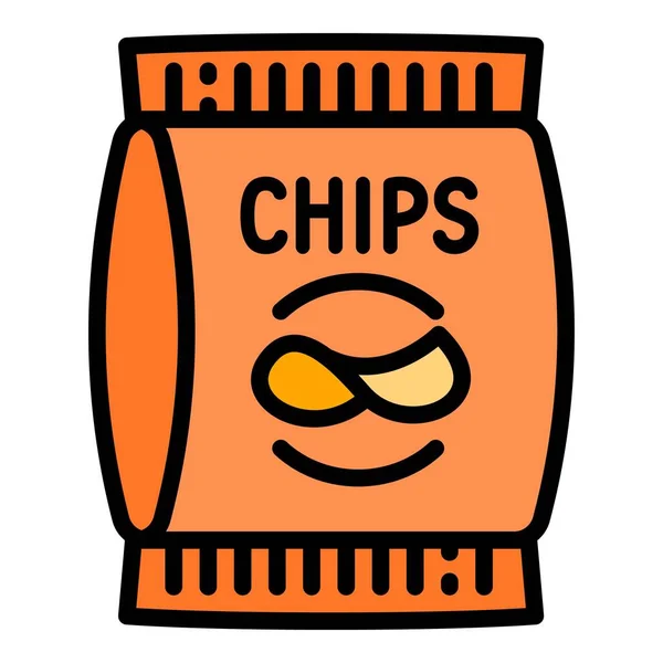 Chips-Paket-Symbol, Umriss-Stil — Stockvektor