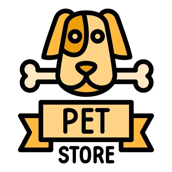 Logotipo de la tienda de mascotas para perros, estilo esquema — Vector de stock