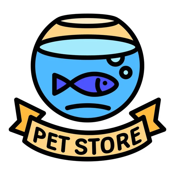 Logo sklepu zoologicznego, styl zarysu — Wektor stockowy