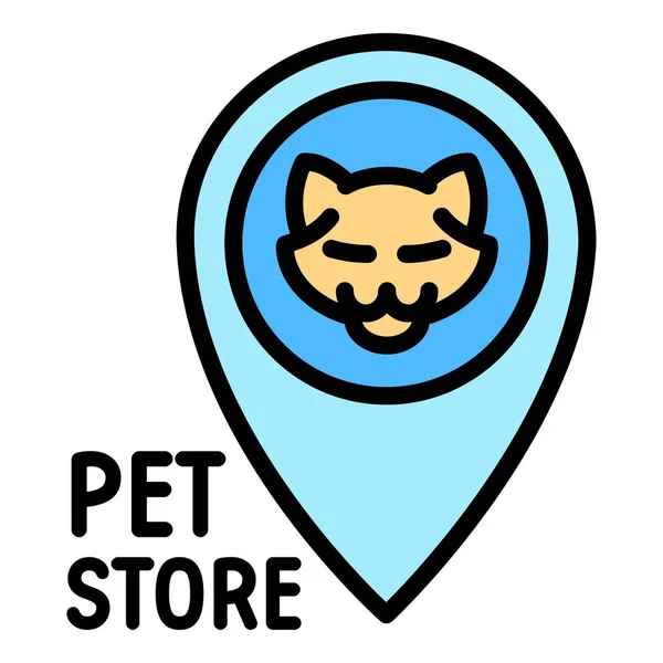Λογότυπο γάτας Pet store, περίγραμμα — Διανυσματικό Αρχείο