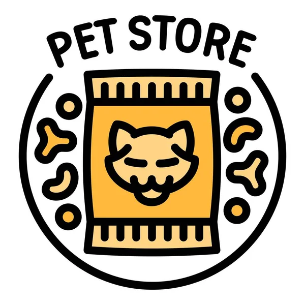 Tienda de mascotas logotipo de alimentos, esquema de estilo — Vector de stock