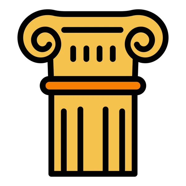 Római oszlop ikon, körvonalazott stílus — Stock Vector