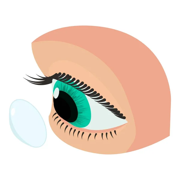 Icono de lente de contacto ocular, estilo isométrico — Archivo Imágenes Vectoriales