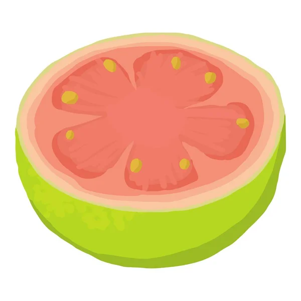 Icono medio guayaba, estilo isométrico — Vector de stock