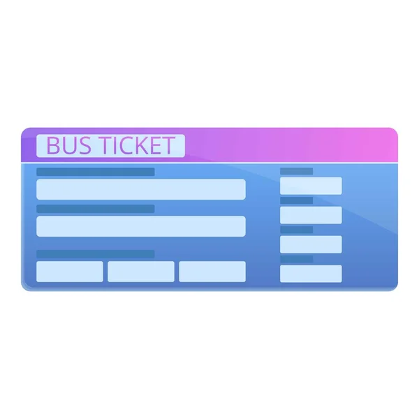 Ícone de bilhete de ônibus de controle, estilo dos desenhos animados —  Vetores de Stock