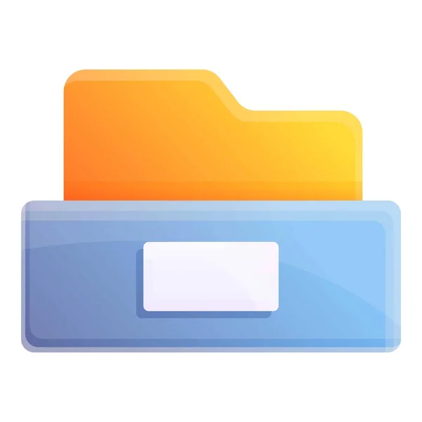 Storage documents folder icon, cartoon style — Stock Vector