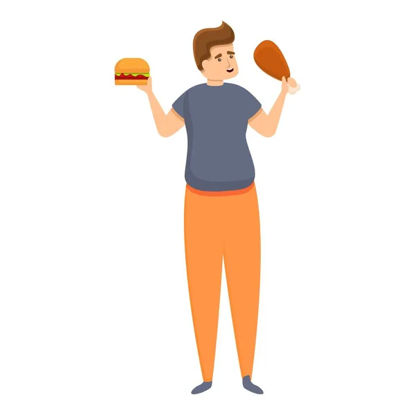 Hábito comer icono de la comida, estilo de dibujos animados — Vector de stock