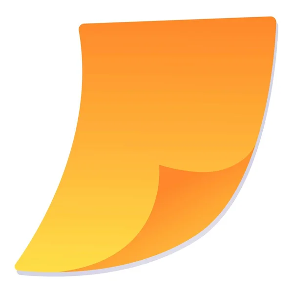Zkontrolovat seznam oranžového papíru ikona, kreslený styl — Stockový vektor