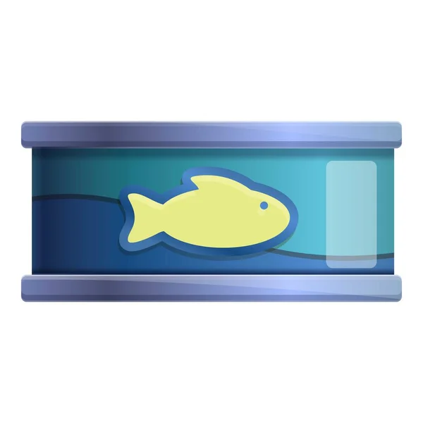 Ocean fish tin can icon, cartoon style — Stock Vector