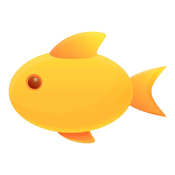 Иконка с золотой рыбкой в стиле мультфильма — стоковый вектор