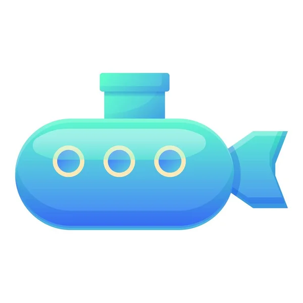 Baño juguete submarino icono, estilo de dibujos animados — Vector de stock