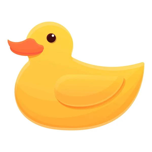 Yellow duck bath icon, cartoon style — Stock Vector