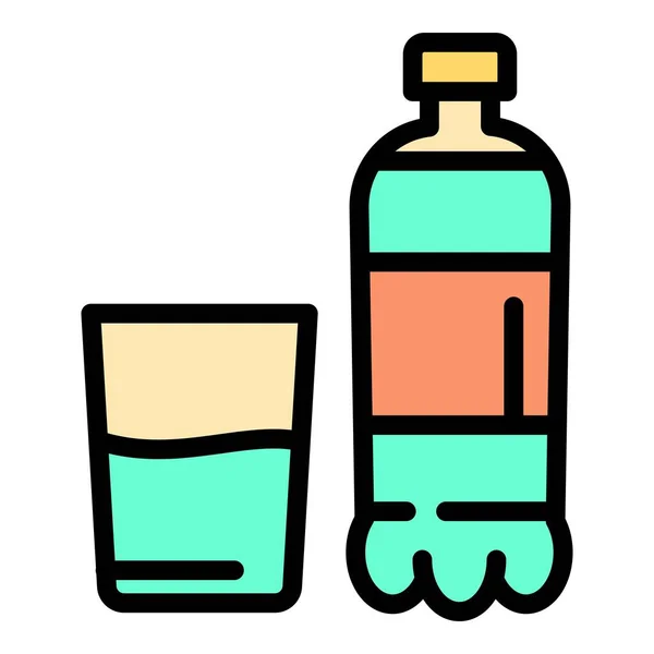 Icono de la botella de agua de la gripe, estilo de esquema — Archivo Imágenes Vectoriales