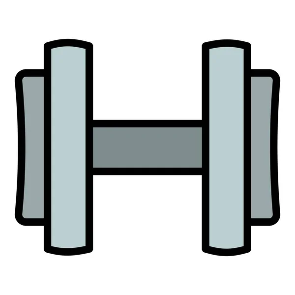 Holding dumbell icon, outline style — Stock Vector