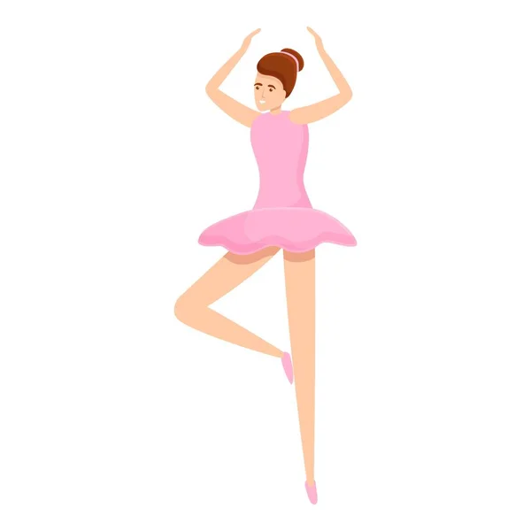 Танцювальна ікона балерини, стиль мультфільму. — стоковий вектор