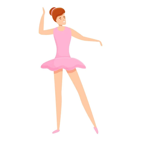 Ballerina žena ikona, kreslený styl — Stockový vektor