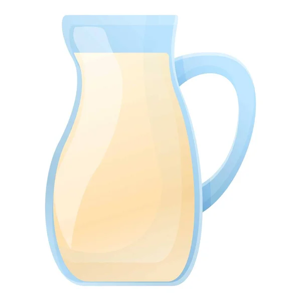Farma mléko džbánek ikona, kreslený styl — Stockový vektor