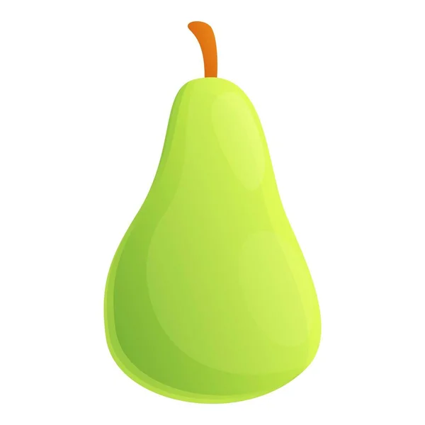 Farm green pear icon, cartoon style — Stock Vector