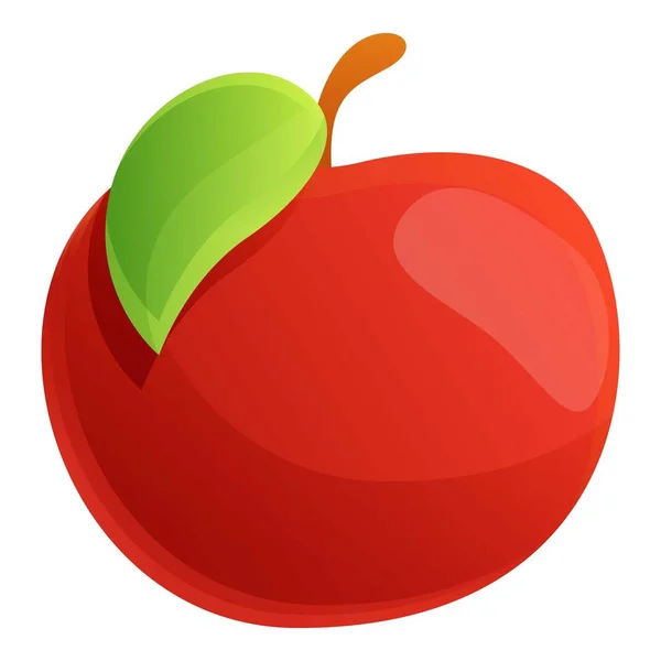 Farm red apple icon, cartoon style — Stock Vector