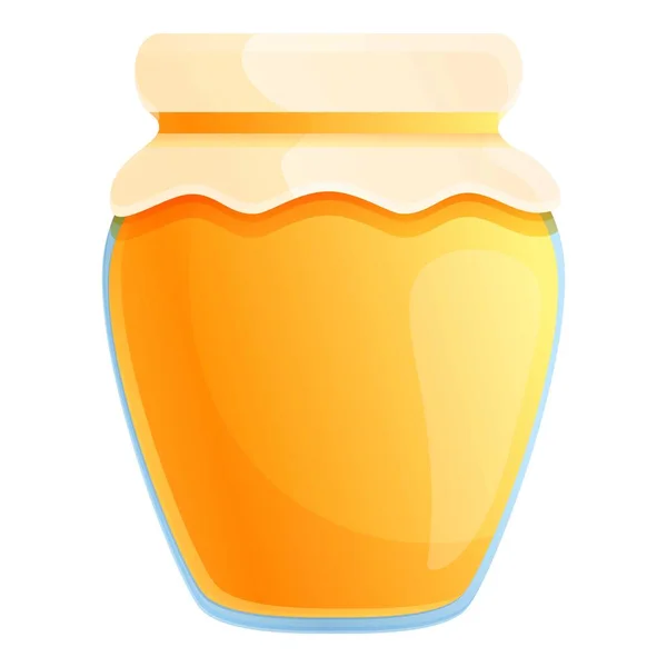 ファーム蜂蜜瓶のアイコン、漫画のスタイル — ストックベクタ