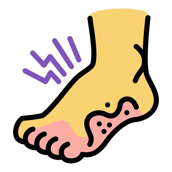 Icône de gelure du pied, style contour — Image vectorielle