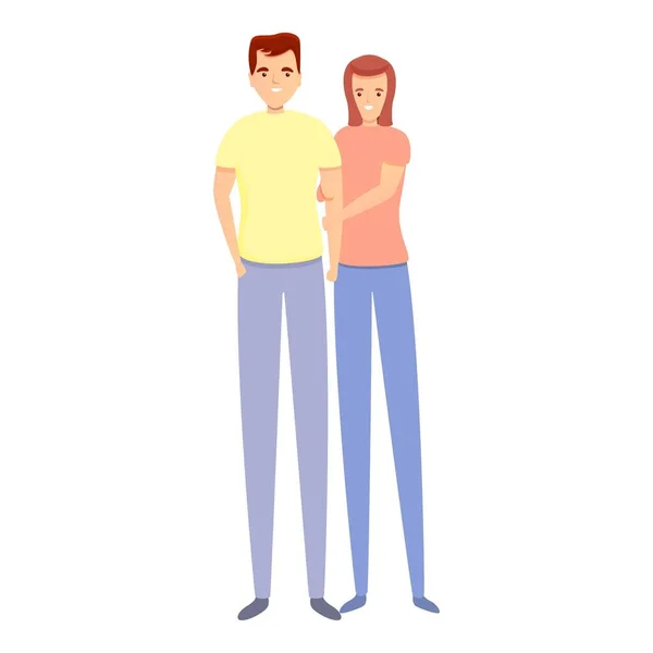Icono de afecto pareja, estilo de dibujos animados — Archivo Imágenes Vectoriales