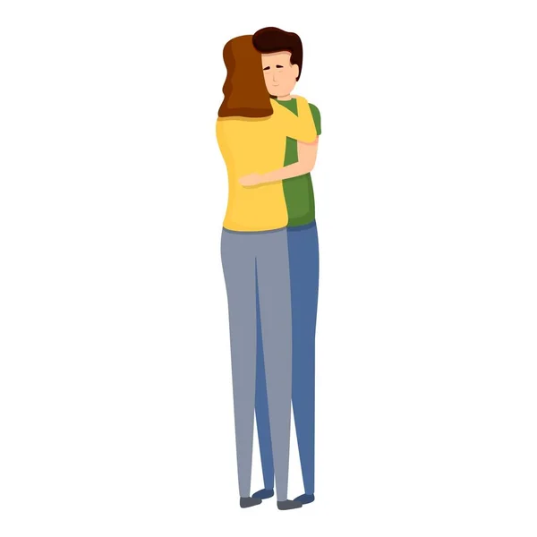 Affetto icona abbraccio, stile cartone animato — Vettoriale Stock