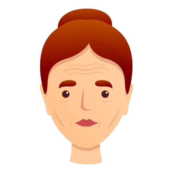 Woman dermatology wrinkles icon, cartoon style — Stock Vector