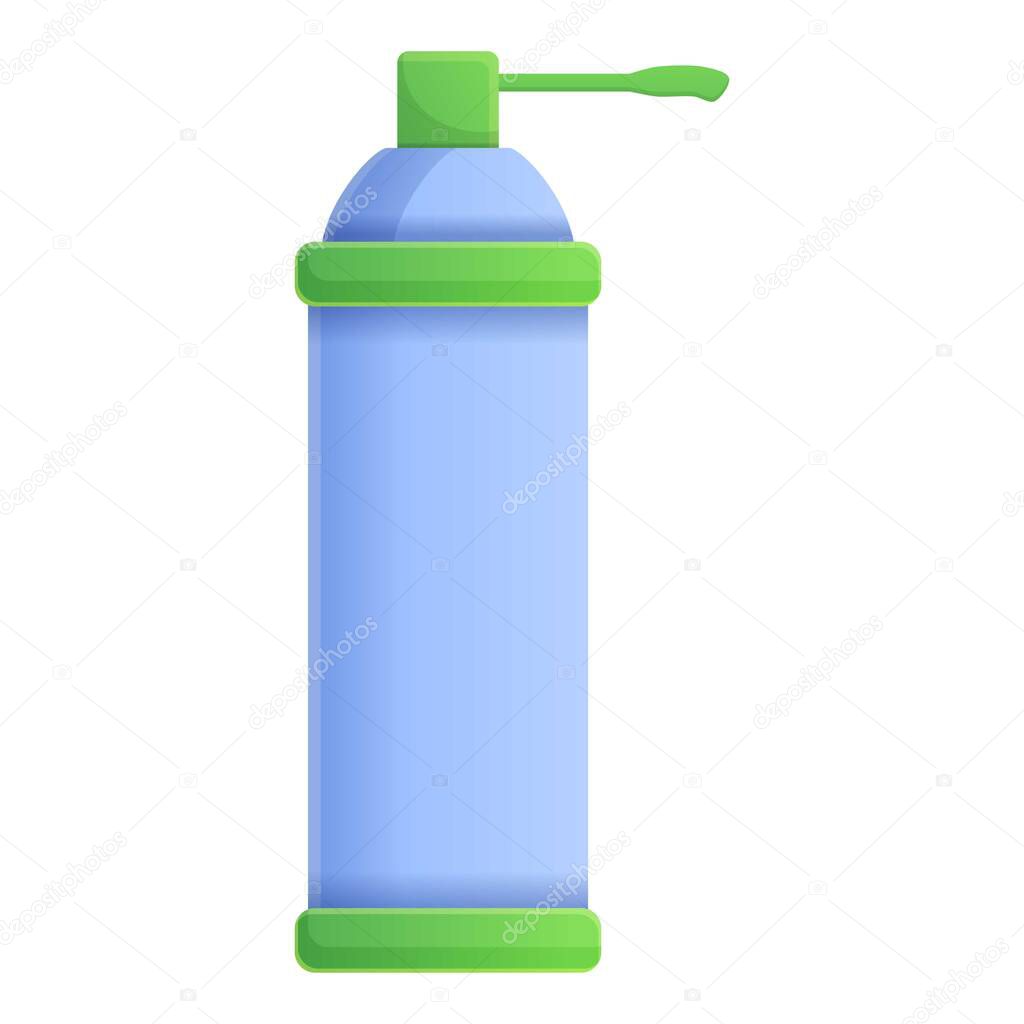Dispenser gas bottle disinfection icon, cartoon style