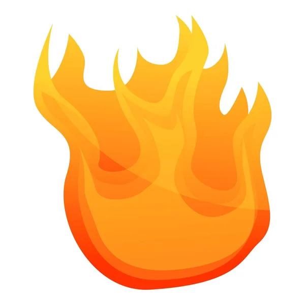 Горячий огонь икона пламени, мультфильм стиль — стоковый вектор