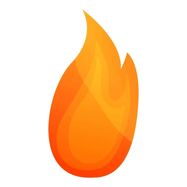 Warning flame icon, cartoon style — стоковый вектор