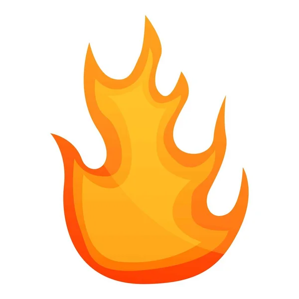 Red fire flame icon, cartoon style — Stock Vector