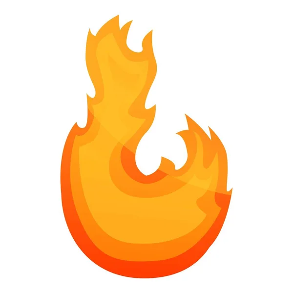 Abstraktní ohnivý plamen ikona, kreslený styl — Stockový vektor