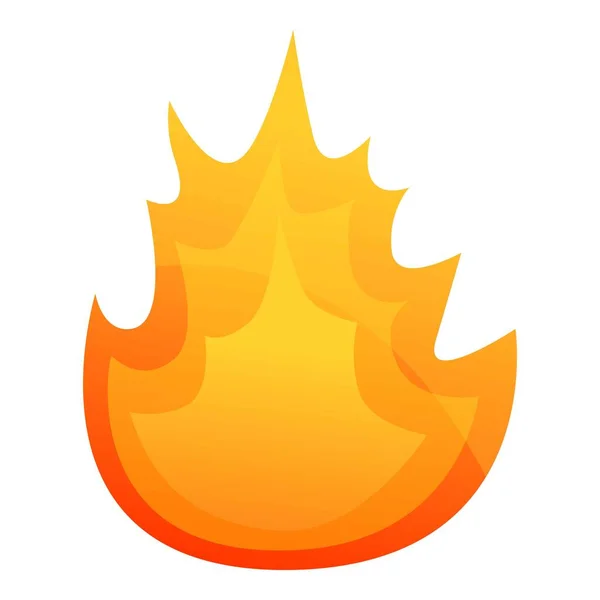 Groot vuur vlam pictogram, cartoon stijl — Stockvector